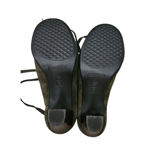 Aerosoles Women's Role Reversal Bootie Heel Green Suede Oxford Style Size 7 - Picture 9 of 14